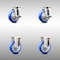 Service Caster 4 Inch 316SS Blue Polyurethane Swivel Top Plate Caster Brake 2 Rigid SCC, 2PK SCC-SS31620S414-PPUB-BLUE-TLB-2-R-2 - alternate 1